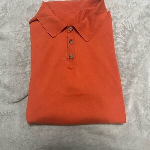 Peserico Orange Polo Shirt Classic Short Sleeve
